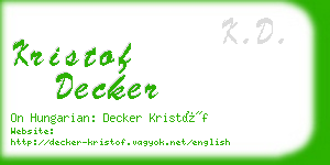 kristof decker business card